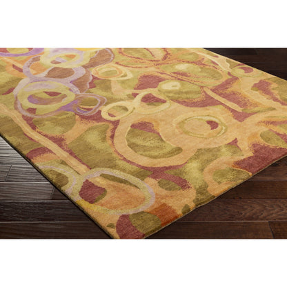 Brought to Light BOL-4004 Rug by Surya in brown, light olive, burgandy, magenta, camel, olive. Made from 100% wool in a unique style.