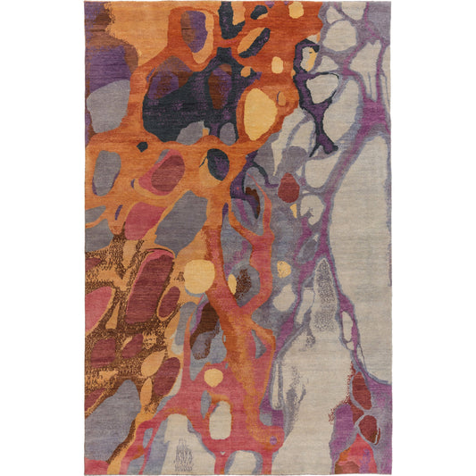 Brought to Light Rug - 14802 by Surya in rust, rose, light sage, ink blue, mustard, medium purple. Made from 100% wool in a unique style.