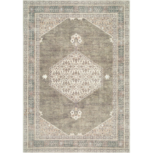 Lila BOLC-2304 Rug by Becki Owens x Livabliss in ivory, olive, brown. Made from polyester in a unique style.