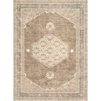 Lila BOLC-2304 Rug by Becki Owens x Livabliss in ivory, olive, brown. Made from polyester in a unique style.