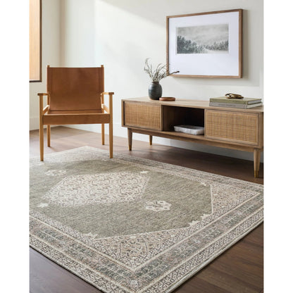 Lila BOLC-2304 Rug by Becki Owens x Livabliss in ivory, olive, brown. Made from polyester in a unique style.