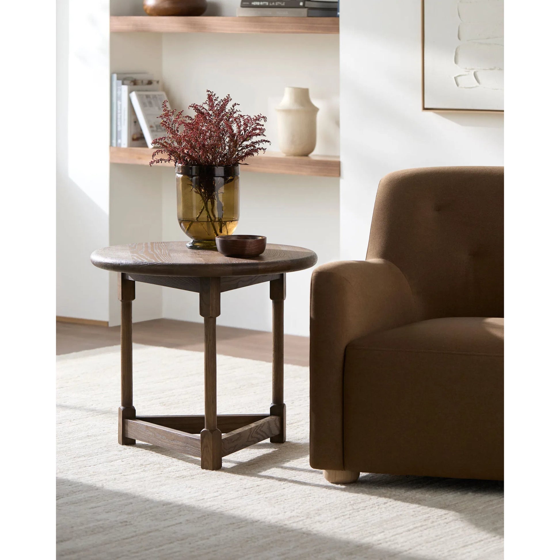 Leandro End Table by Becki Owens x Surya. Made from oak in a modern style.