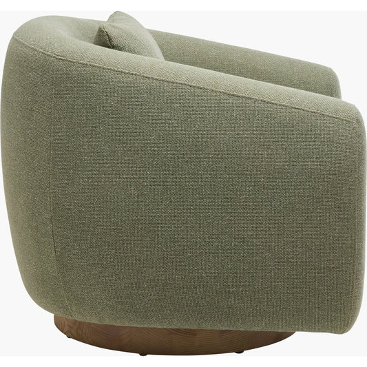 Loma Swivel Chair by Becki Owens x Surya. Made from polyester, rayon, ash wood, foam in a unique style.