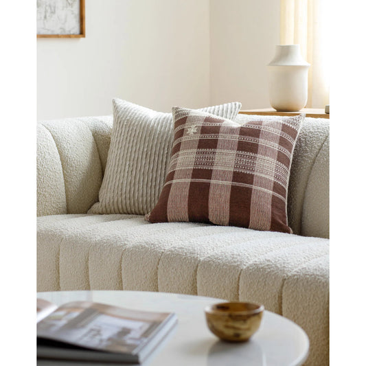Myrna Pillow - 496200 by Becki Owens x Livabliss in dark brown, white. Made from wool, cotton in a cottage & farmhouse style.