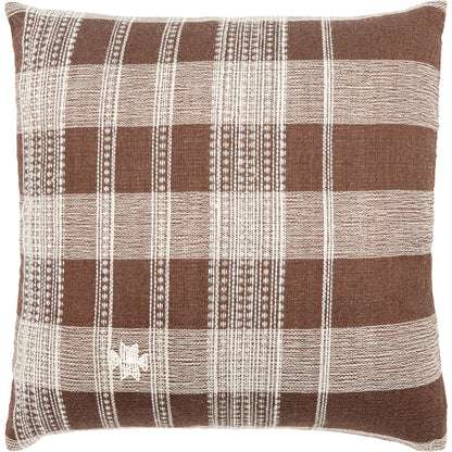 Myrna Pillow - 496200 by Becki Owens x Livabliss in dark brown, white. Made from wool, cotton in a cottage & farmhouse style.