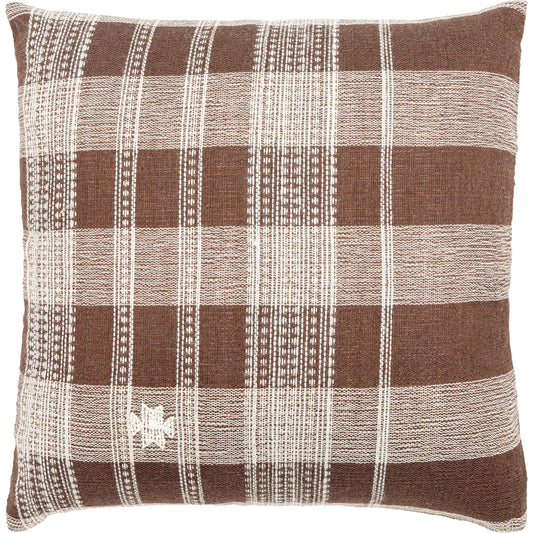 Myrna Pillow - 496200 by Becki Owens x Livabliss in dark brown, white. Made from wool, cotton in a cottage & farmhouse style.