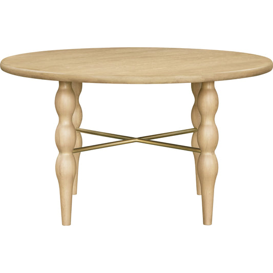 Macie Dining Table by Becki Owens x Surya in brown. Made from rubber wood, oak veneer in a unique style.