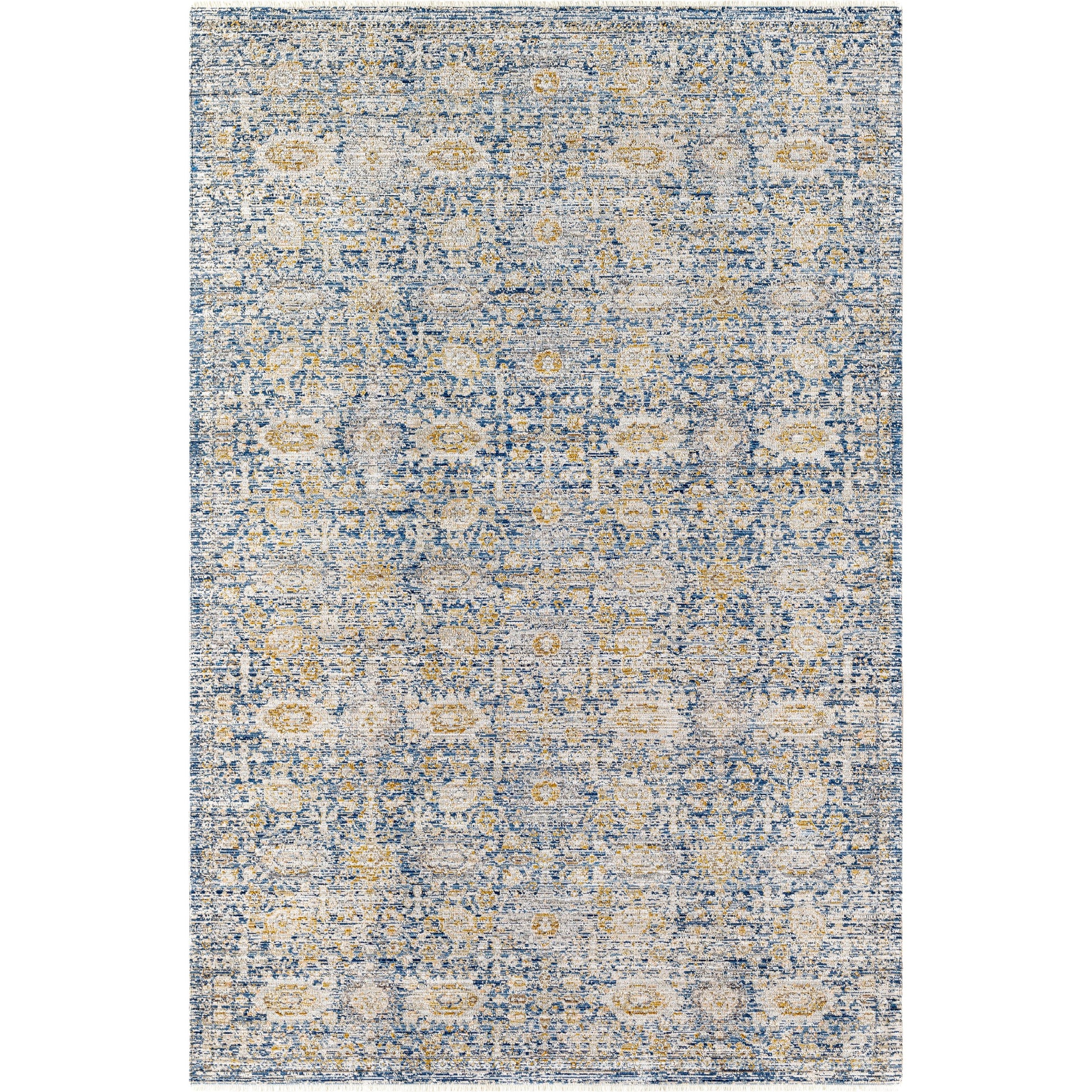 Margaret Rug - 490222 by Becki Owens x Livabliss in navy, gray, taupe, charcoal, medium brown. Made from face: 100% polyester, warp: 100% polypropylene in a unique style.