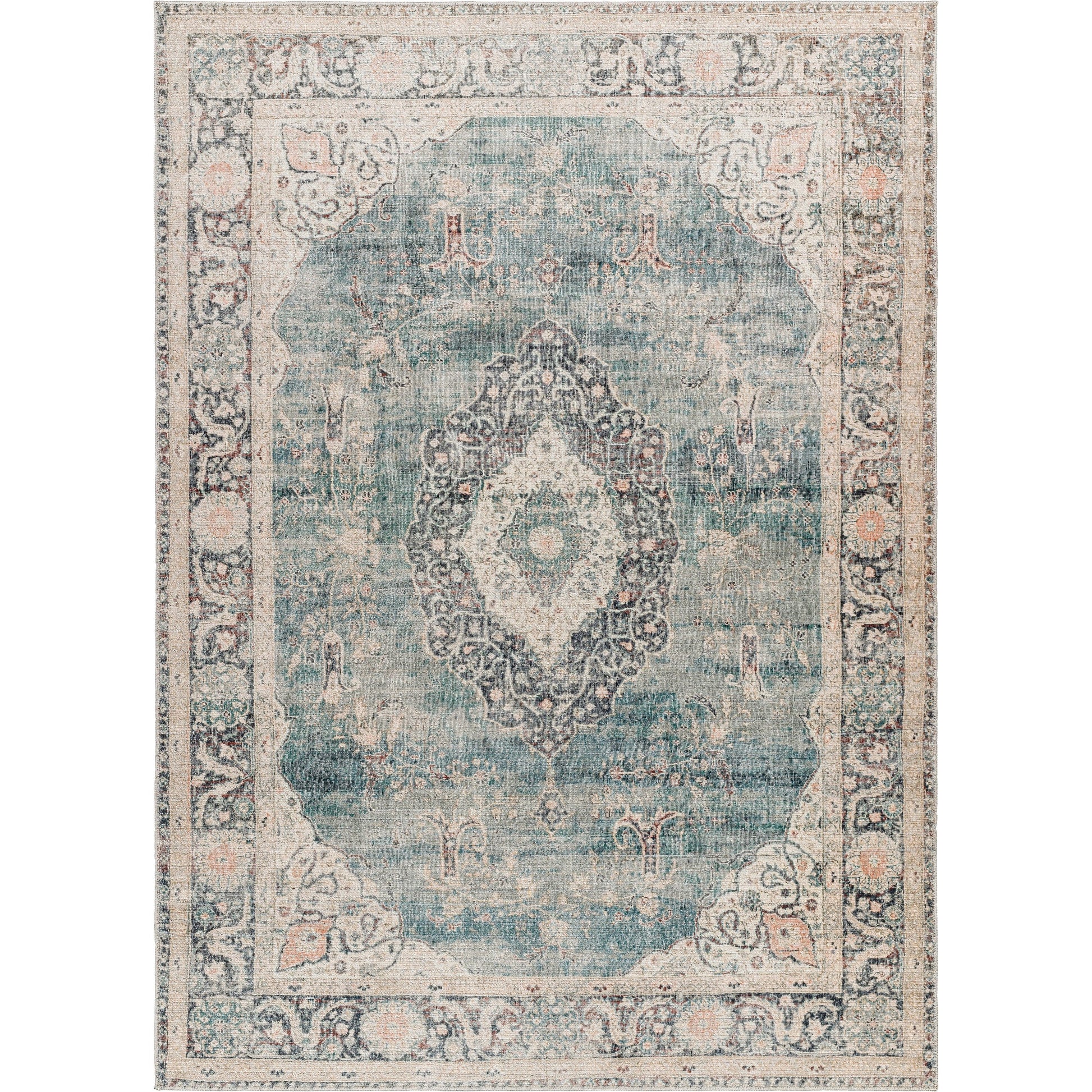 Marlene Rug - 490022 by Becki Owens x Livabliss in ice blue, blue, cream, light sage, charcoal, burgundy. Made from face: 100% polyester, warp: 100% cotton in a uniqu