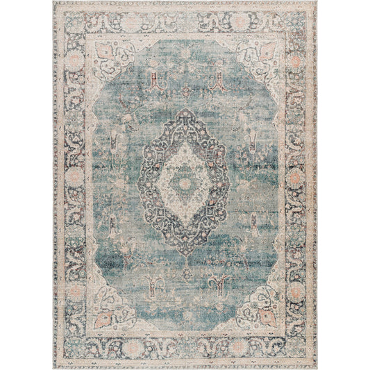 Marlene Rug - 490022 by Becki Owens x Livabliss in ice blue, blue, cream, light sage, charcoal, burgundy. Made from face: 100% polyester, warp: 100% cotton in a uniqu