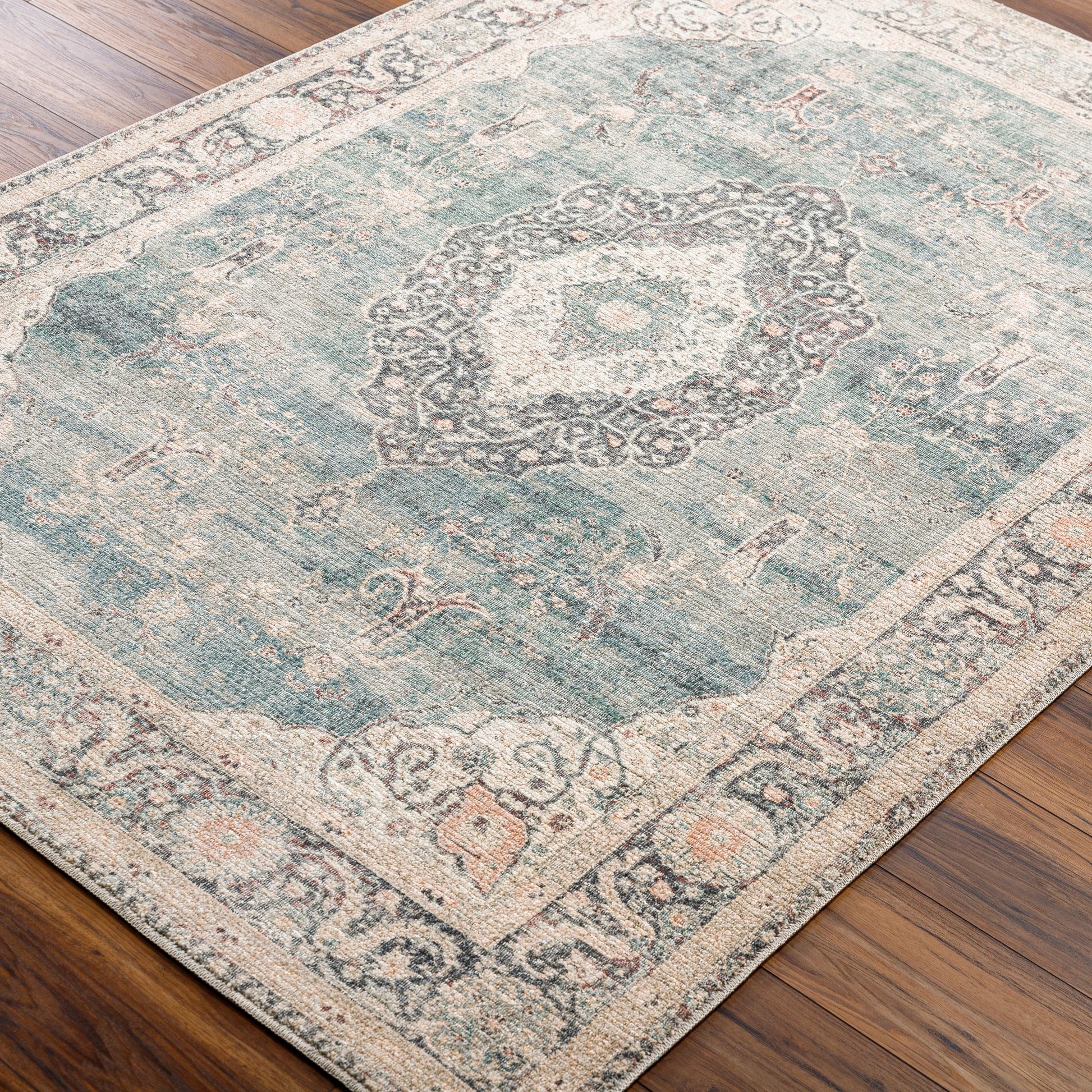 Marlene Rug - 490022 by Becki Owens x Livabliss in ice blue, blue, cream, light sage, charcoal, burgundy. Made from face: 100% polyester, warp: 100% cot