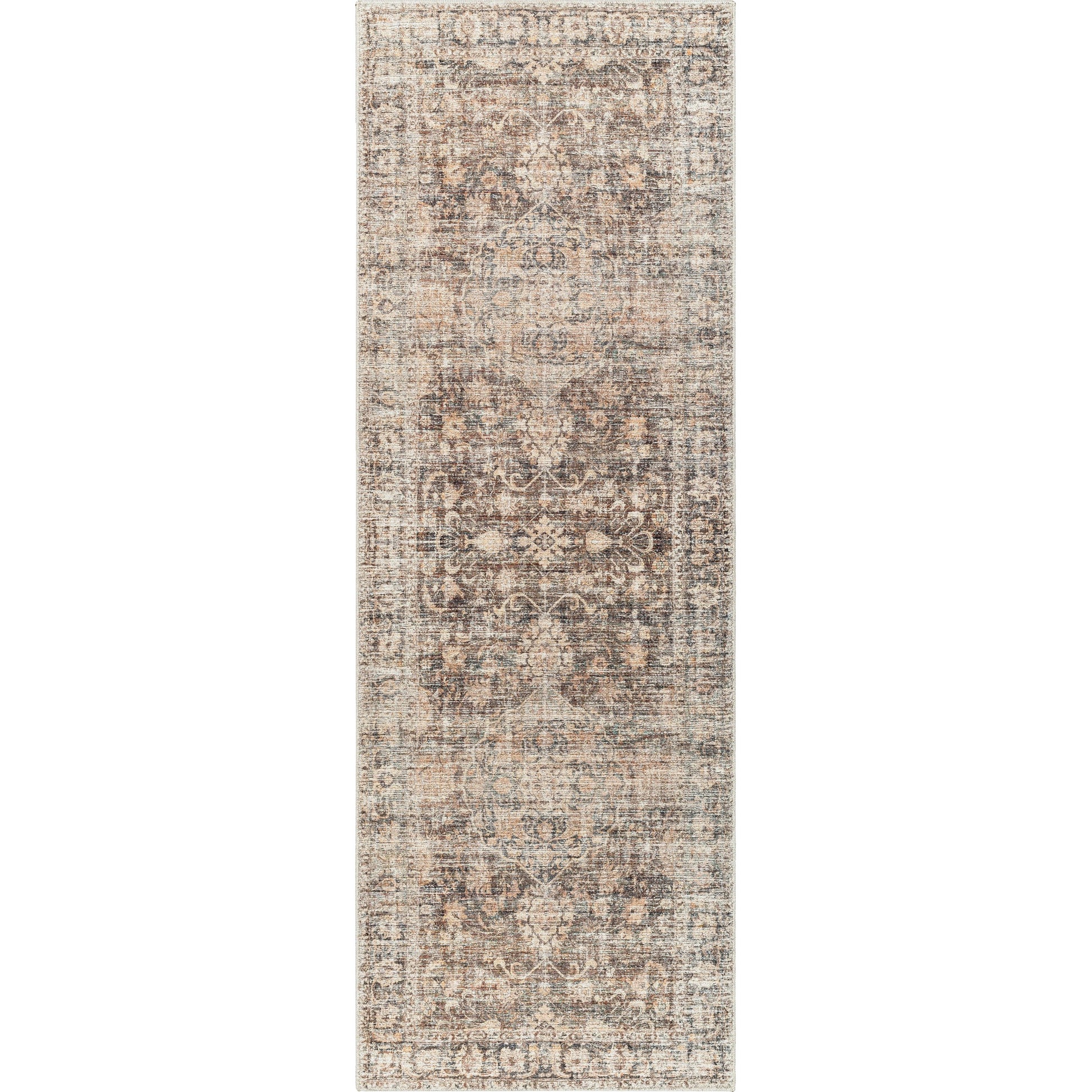 Marlene Rug - 490033 by Becki Owens x Livabliss in dark brown, beige, tan, brown, black. Made from face: 100% polyester, warp: 100% cotton in a unique style.