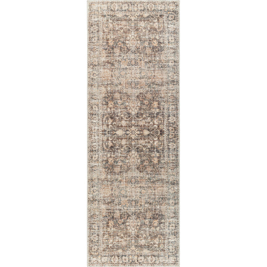 Marlene Rug - 490033 by Becki Owens x Livabliss in dark brown, beige, tan, brown, black. Made from face: 100% polyester, warp: 100% cotton in a unique style.