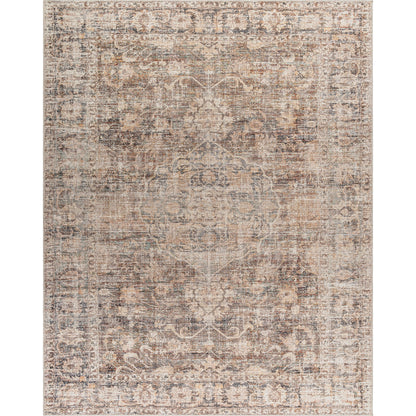 Marlene Rug - 490033 by Becki Owens x Livabliss in dark brown, beige, tan, brown, black. Made from face: 100% polyester, warp: 100% cotton in a unique style.