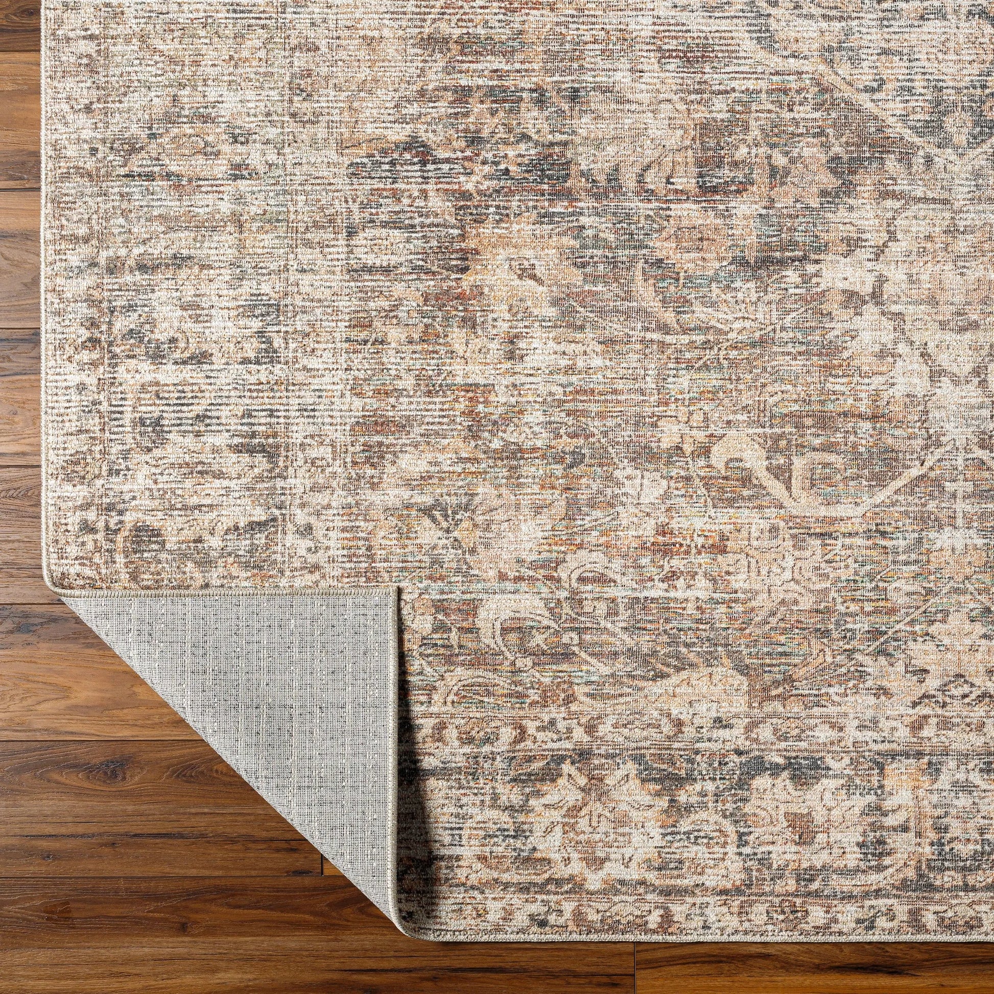 Marlene Rug - 490033 by Becki Owens x Livabliss in dark brown, beige, tan, brown, black. Made from face: 100% polyester, warp: 100% cotton in a unique s