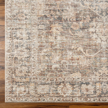 Marlene Rug - 490033 by Becki Owens x Livabliss in dark brown, beige, tan, brown, black. Made from face: 100% polyester, warp: 100% cotton in a unique s