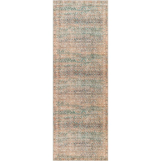 Marlene Rug - 490044 by Becki Owens x Livabliss in emerald, seafoam, light green, light beige, light brown, grass green. Made from face: 100% polyester, warp: 100% cotton in a unique style.