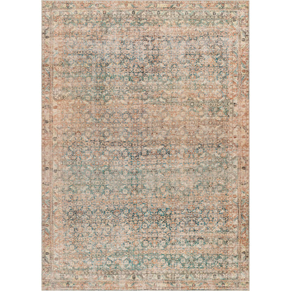 Marlene Rug - 490044 by Becki Owens x Livabliss in emerald, seafoam, light green, light beige, light brown, grass green. Made from face: 100% polyester, warp: 100% cotton in a unique style.