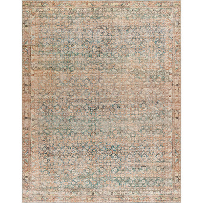 Marlene Rug - 490044 by Becki Owens x Livabliss in emerald, seafoam, light green, light beige, light brown, grass green. Made from face: 100% polyester, warp: 100% cotton in a unique style.