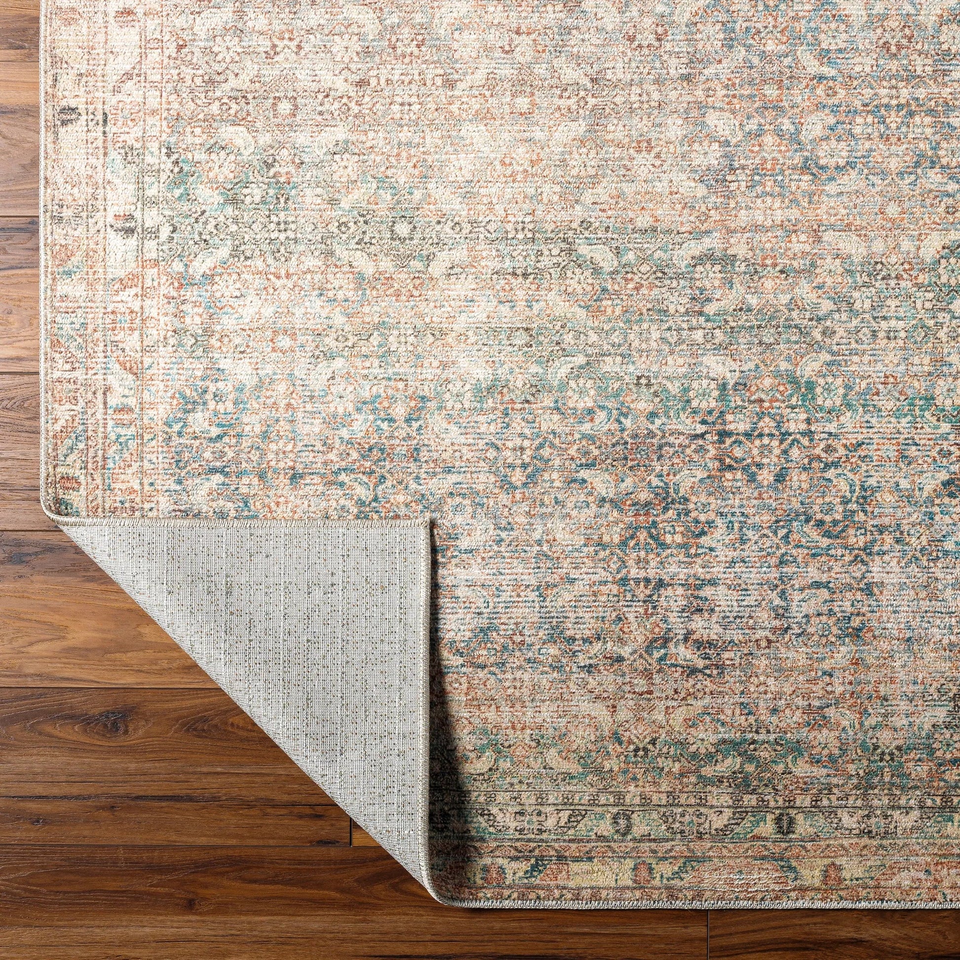 Marlene Rug - 490044 by Becki Owens x Livabliss in emerald, seafoam, light green, light beige, light brown, grass green. Made from face: 100% polyester,