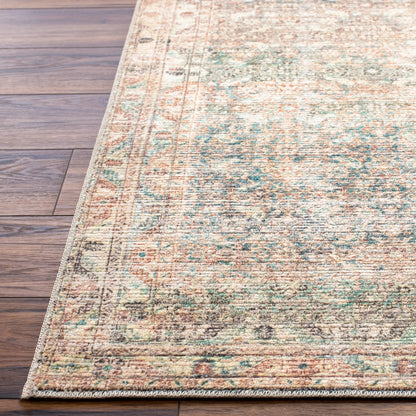Marlene Rug - 490044 by Becki Owens x Livabliss in emerald, seafoam, light green, light beige, light brown, grass green. Made from face: 100% polyester,