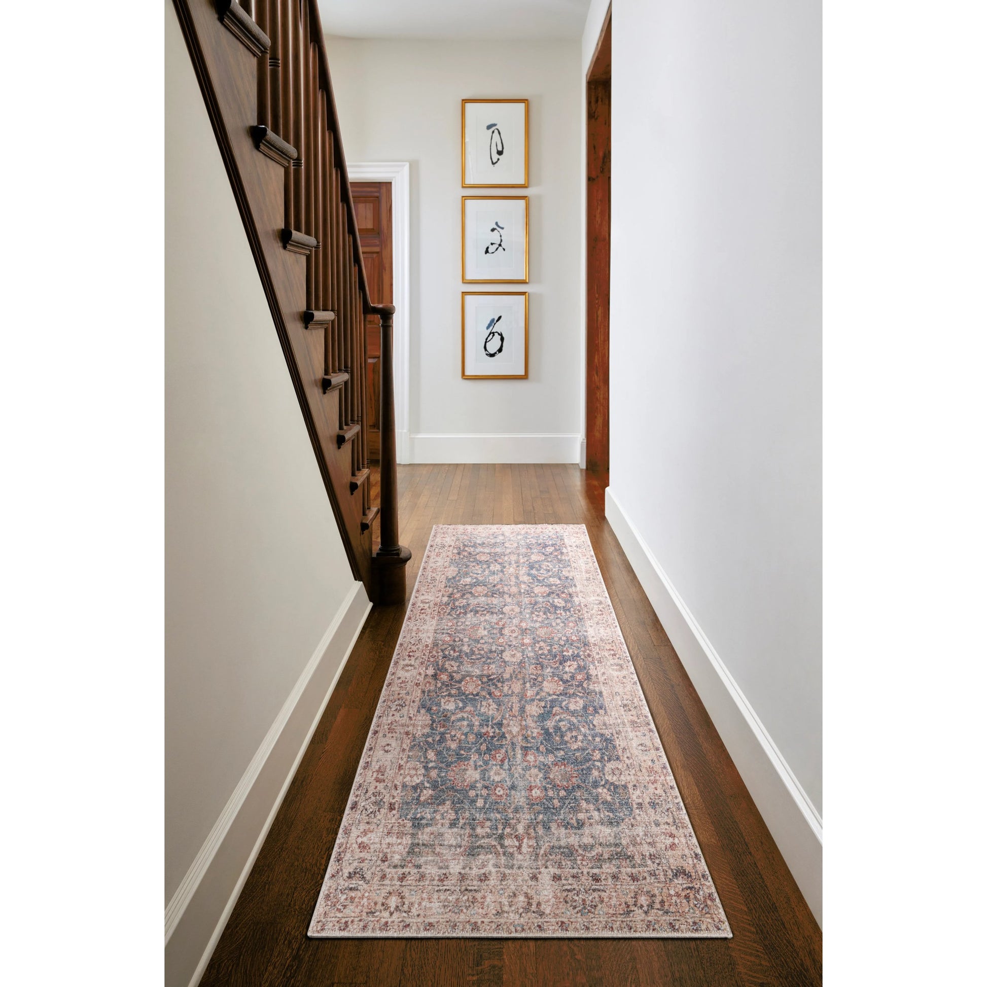 Marlene Rug - 490055 by Becki Owens x Livabliss in ink blue, ivory, tan, rust, brown, dark green. Made from face: 100% polyester, warp: 100% cotton in a unique style.