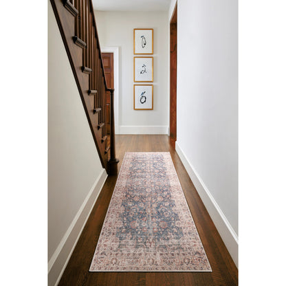 Marlene Rug - 490055 by Becki Owens x Livabliss in ink blue, ivory, tan, rust, brown, dark green. Made from face: 100% polyester, warp: 100% cotton in a unique style.