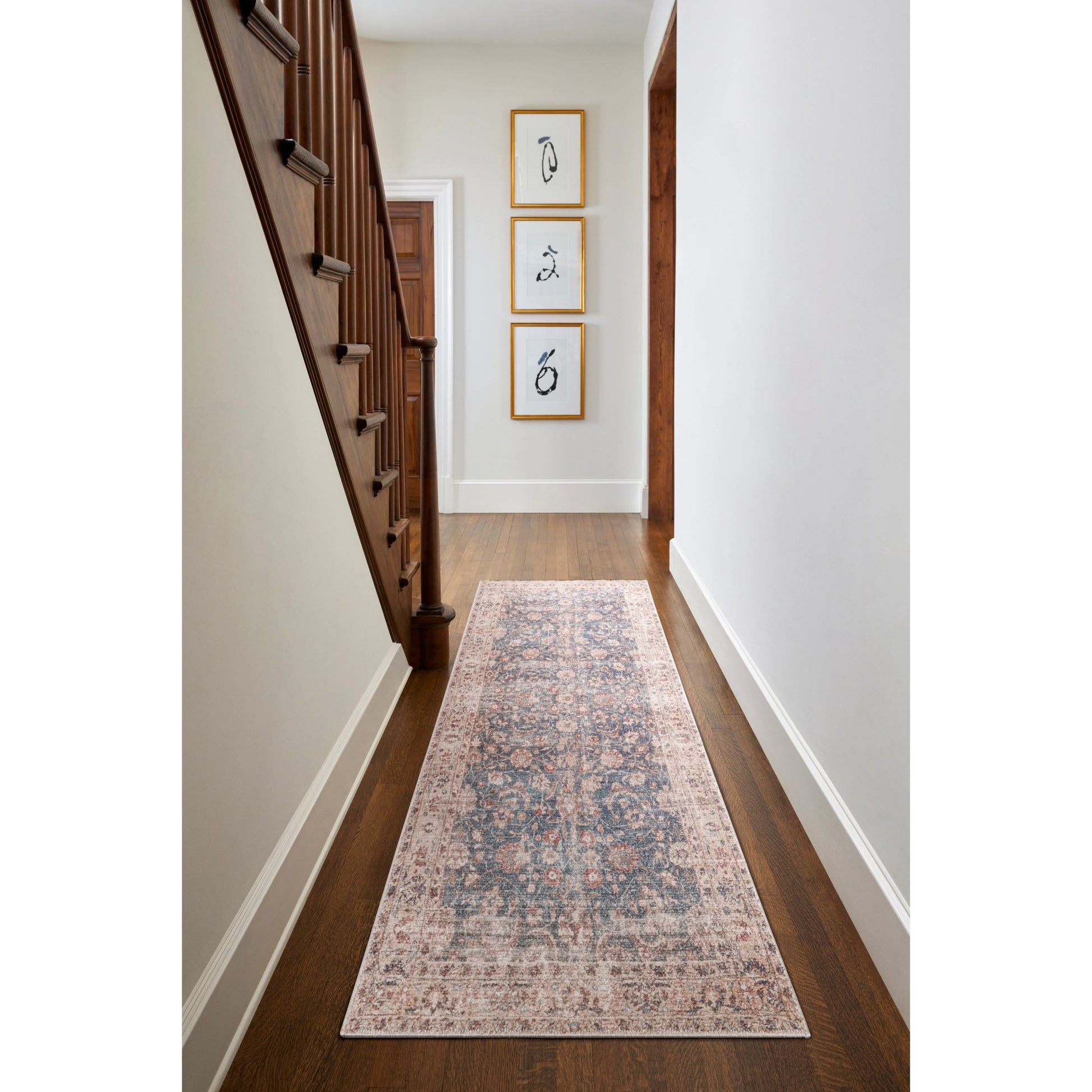 Marlene Rug - 490055 by Becki Owens x Livabliss in ink blue, ivory, tan, rust, brown, dark green. Made from face: 100% polyester, warp: 100% cotton in a unique style.