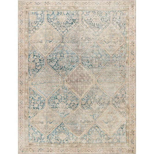 Marlene Rug - 490066 by Becki Owens x Livabliss in emerald, seafoam, light green, light beige, light brown, grass green. Made from face: 100% polyester, wa