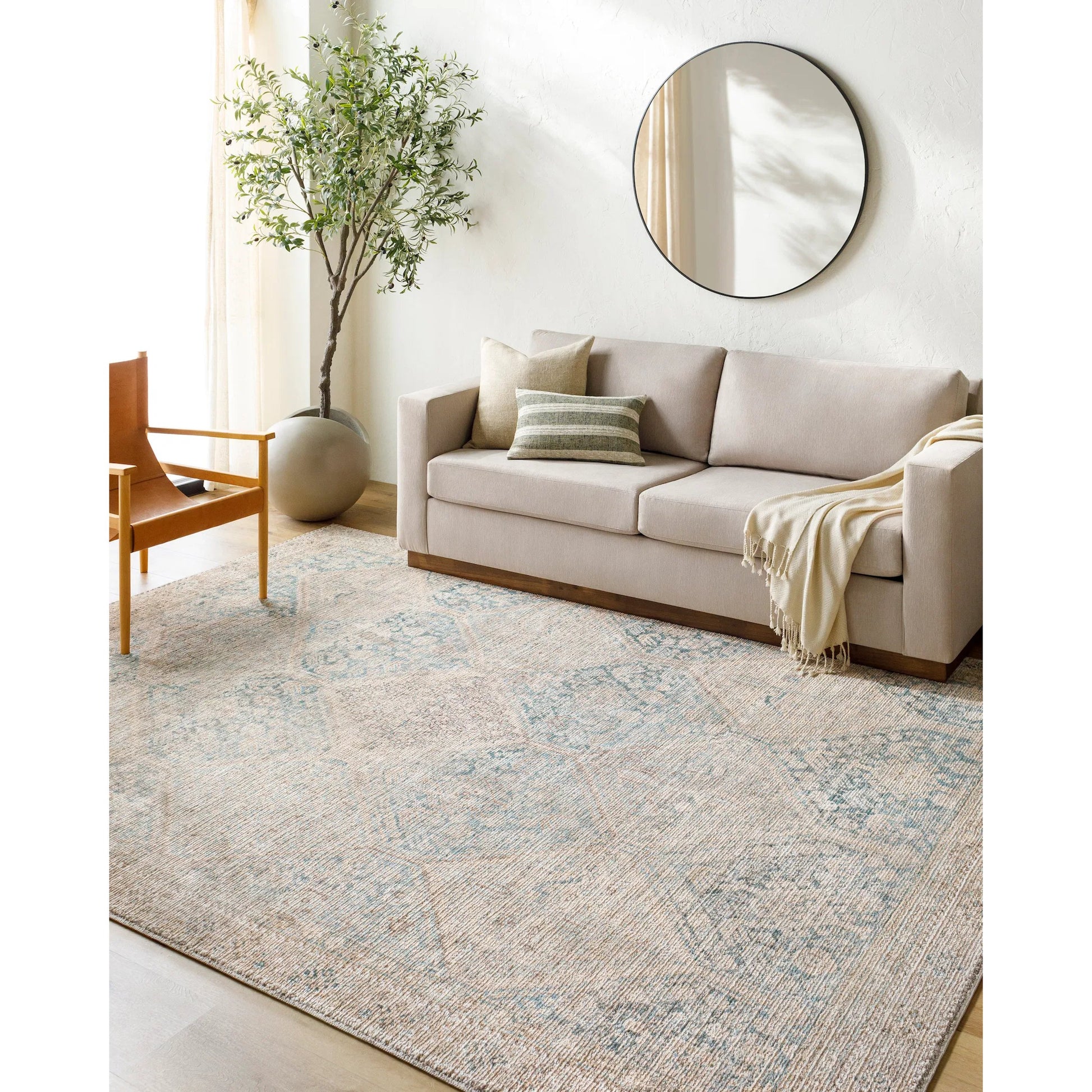 Marlene Rug - 490066 by Becki Owens x Livabliss in emerald, seafoam, light green, light beige, light brown, grass green. Made from face: 100% polyeste