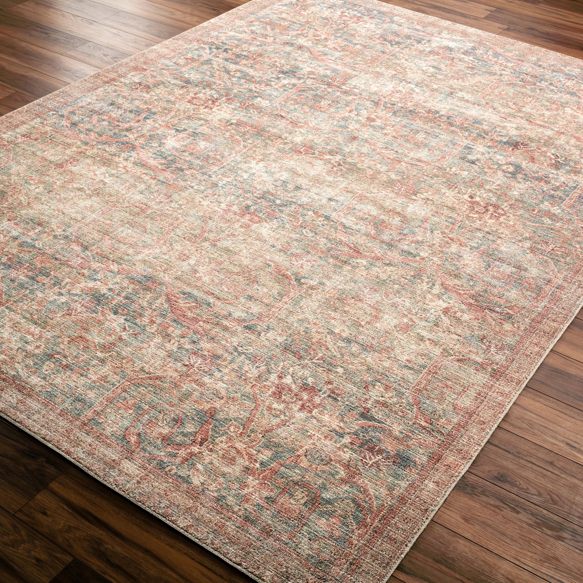 Marlene Rug - 490077 by Becki Owens x Livabliss in charcoal, olive, burgandy, burgundy, sage, ivory. Made from face: 100% polyester, warp: 100% cotton in a unique style.