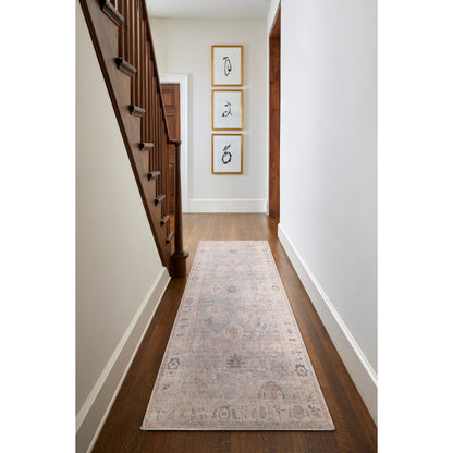 Marlene Rug - 490088 by Becki Owens x Livabliss in pale blue, dusty sage, medium gray, charcoal, mauve, dusty coral. Made from face: 100% polyester, warp: 100% cotton in a unique style.