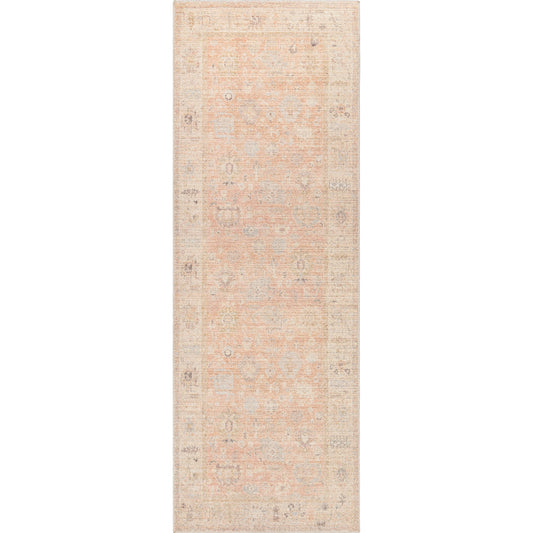 Marlene Rug - 490099 by Becki Owens x Livabliss in dusty pink, tan, ivory, light sage, charcoal, light brown. Made from face: 100% polyester, warp: 100% cotton in a unique style.