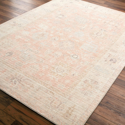 Marlene Rug - 490099 by Becki Owens x Livabliss in dusty pink, tan, ivory, light sage, charcoal, light brown. Made from face: 100% polyester, warp: 100% cotton in a unique style.