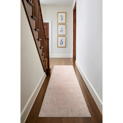 Marlene BOMN-2307 Rug by Becki Owens x Livabliss in dusty pink, tan, ivory, light sage, charcoal, light brown. Made from face: 100% polyester, warp: 100% cotton in a unique style.