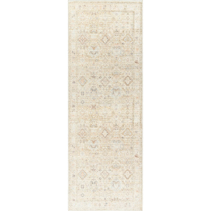 Marlene Rug - 490110 by Becki Owens x Livabliss in ivory, cream, medium brown, dusty coral, seafoam, mustard. Made from face: 100% polyester, warp: 100% cotton in a unique style.