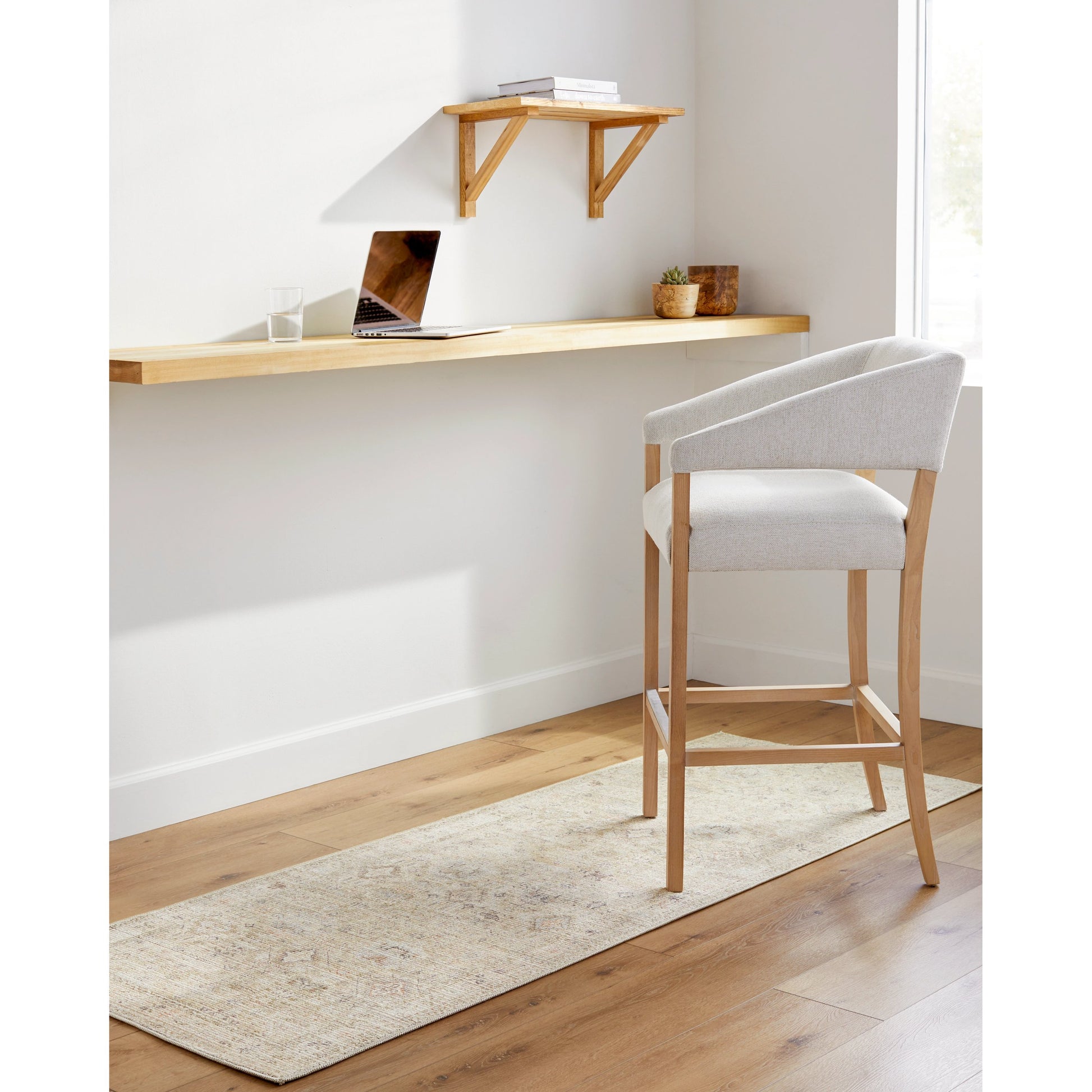 Marlene Rug - 490110 by Becki Owens x Livabliss in ivory, cream, medium brown, dusty coral, seafoam, mustard. Made from face: 100% polyester, warp: 100% cotton in a unique style.