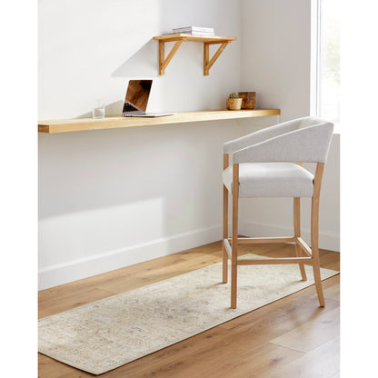 Marlene Rug - 490110 by Becki Owens x Livabliss in ivory, cream, medium brown, dusty coral, seafoam, mustard. Made from face: 100% polyester, warp: 100% cotton in a unique style.