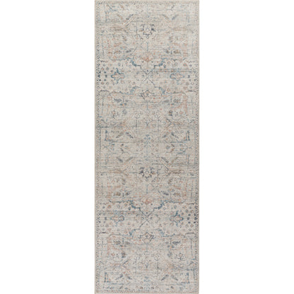 Marlene Rug - 490121 by Becki Owens x Livabliss in cream, pale blue, light blue, olive, rust, black. Made from face: 100% polyester, warp: 100% cotton in a unique style.