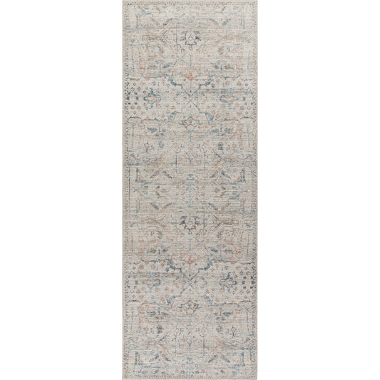 Marlene Rug - 490121 by Becki Owens x Livabliss in cream, pale blue, light blue, olive, rust, black. Made from face: 100% polyester, warp: 100% cotton in a unique style.