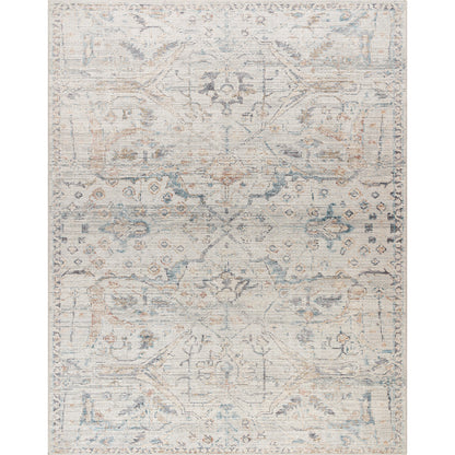 Marlene Rug - 490121 by Becki Owens x Livabliss in cream, pale blue, light blue, olive, rust, black. Made from face: 100% polyester, warp: 100% cotton in a unique style.