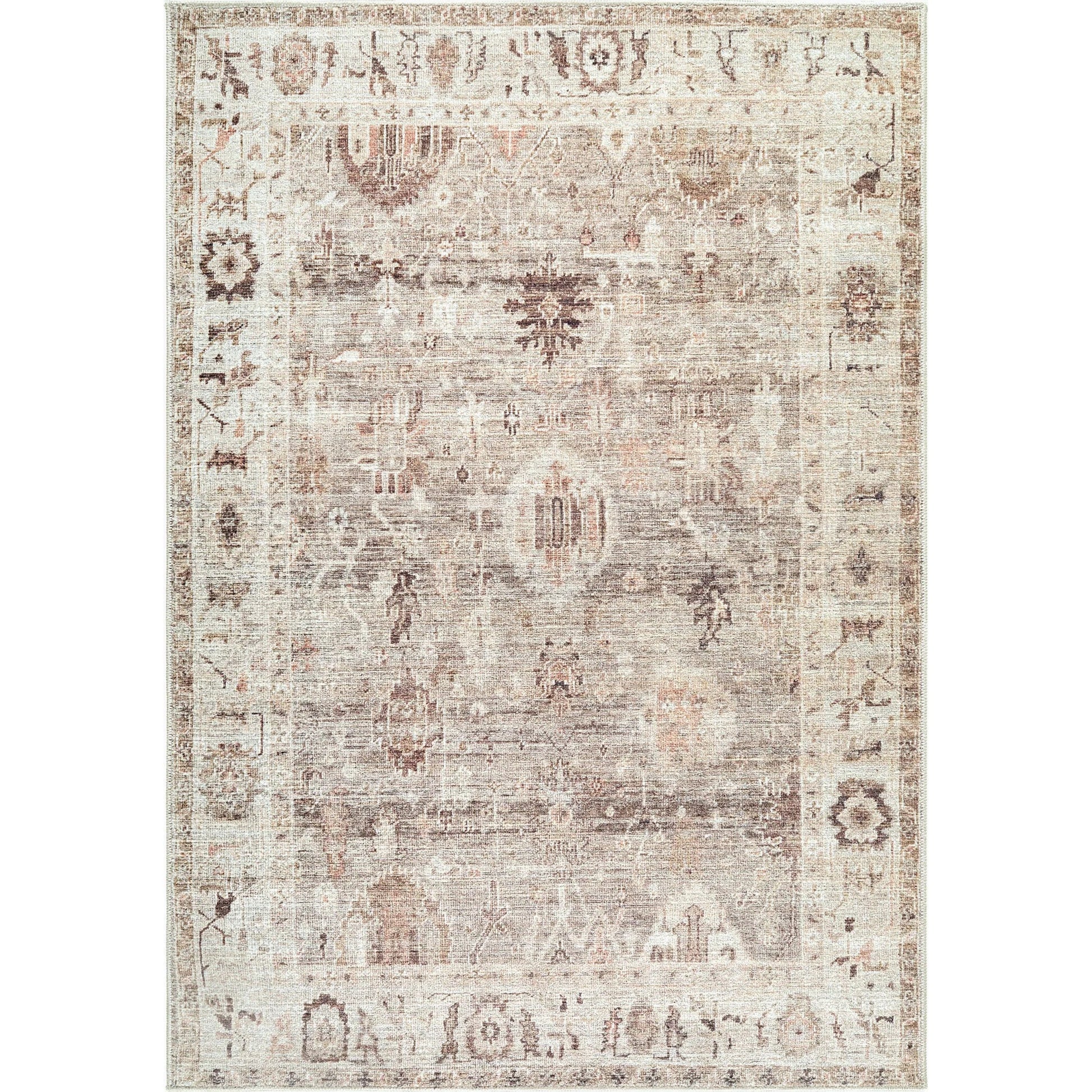 Marlene BOMN-2311 Rug by Becki Owens x Livabliss in 'beige, taupe, ivory, chestnut, sand'. Made from polyester in a unique style.
