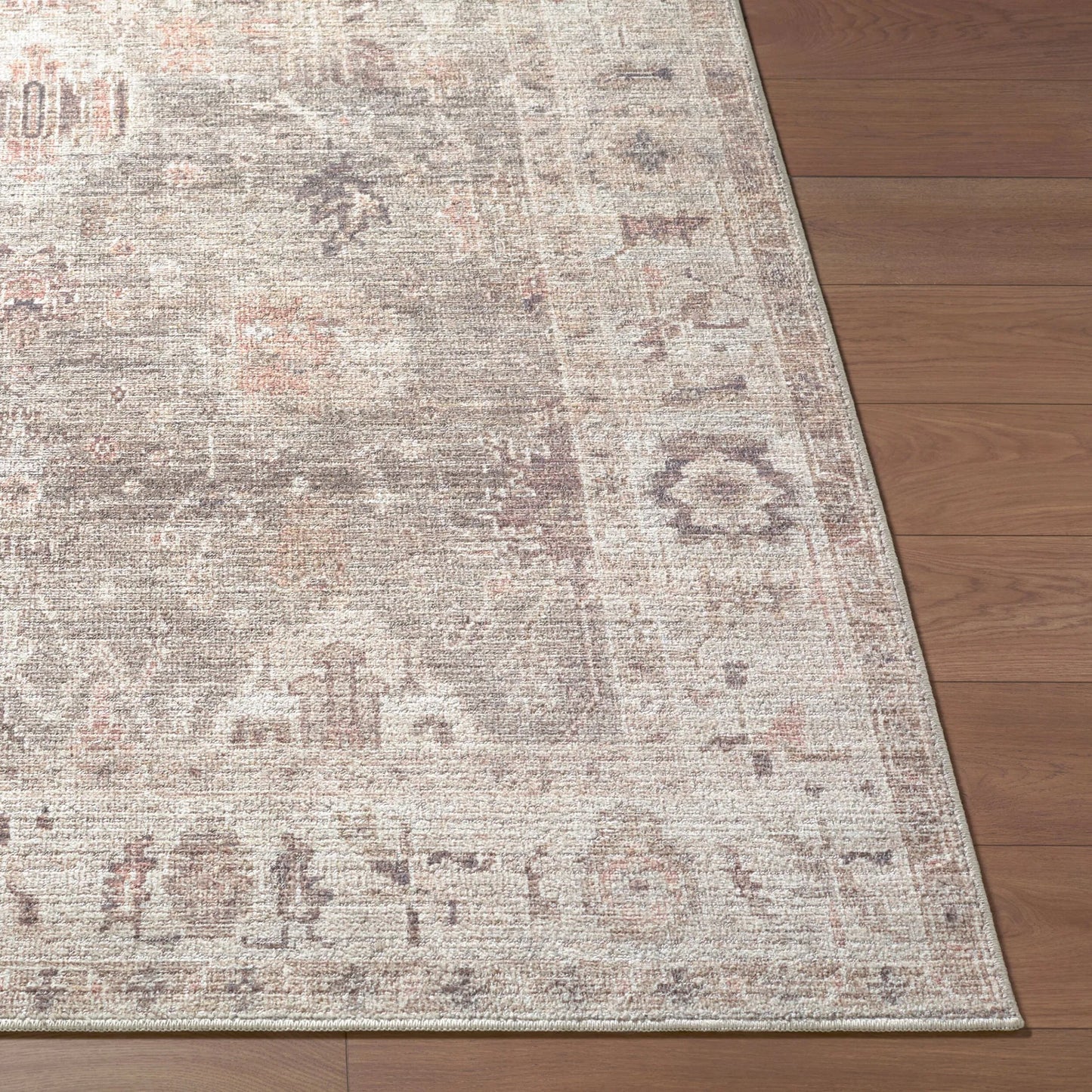 004 SI-2385814,SI-2385815,SI-2385816,SI-2385817 | Closeup | Marlene BOMN-2311 Rug by Becki Owens x Livabliss in light brown, ivory, charcoal, medium brown, dark brown, camel. Made from polyester in a unique style.