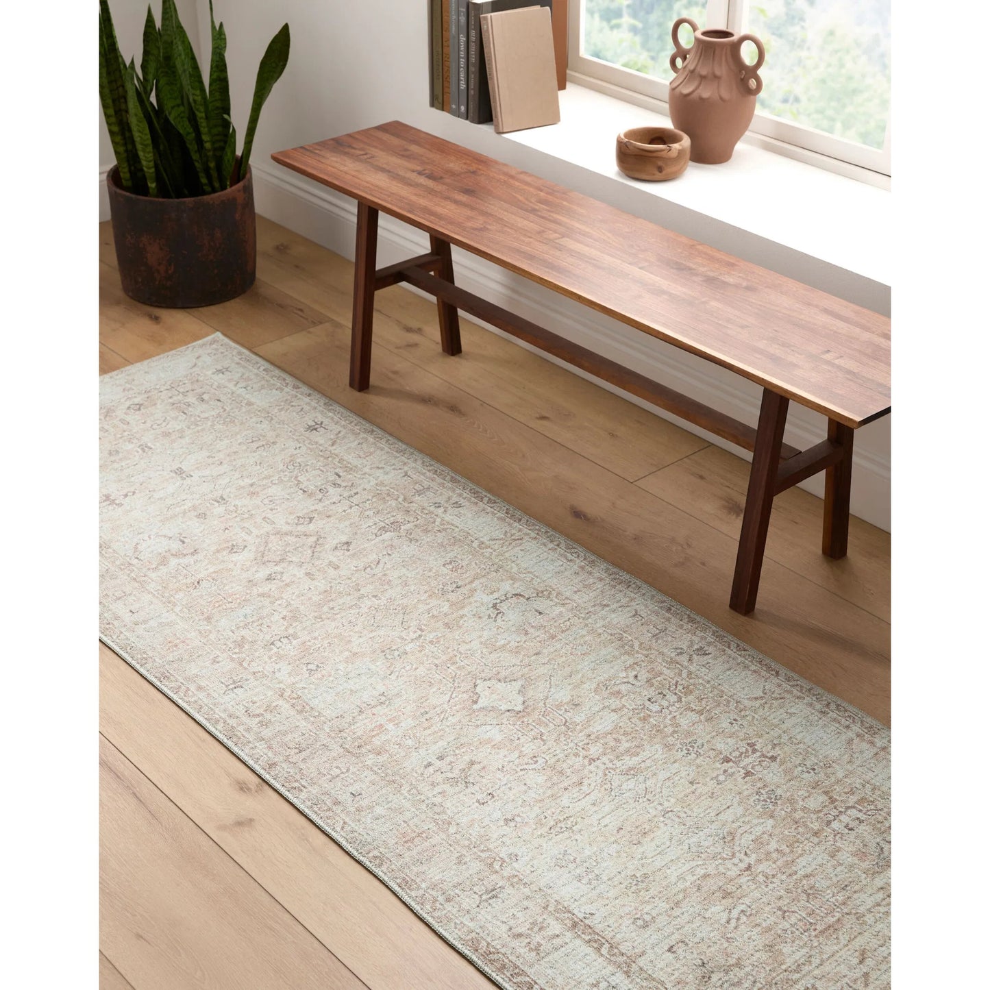 004 SI-2385818,SI-2385819,SI-2385820,SI-2385821 | Lifestyle | Marlene BOMN-2312 Rug by Becki Owens x Livabliss in cream, tan, light brown, medium brown, dusty coral, dark brown. Made from polyester in a unique style.