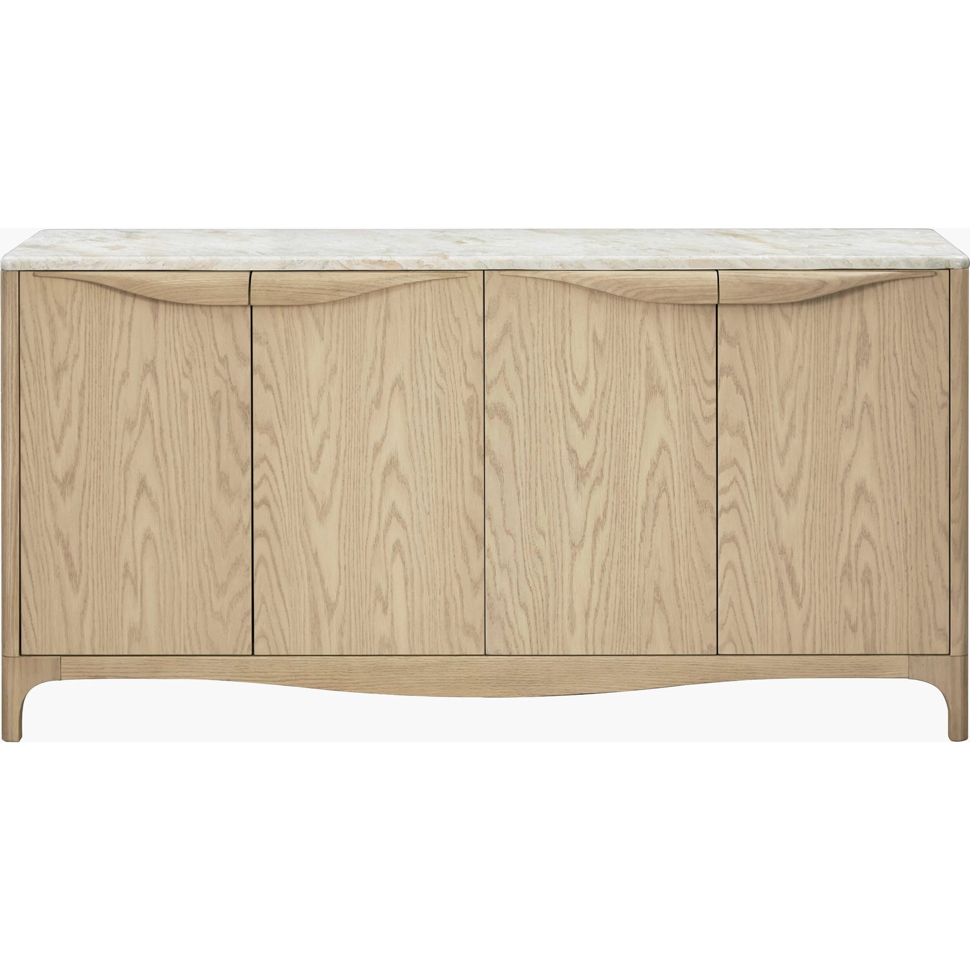 Mollie Sideboard by Becki Owens x Surya in cream, brown. Made from marble, oak veneer in a unique style.