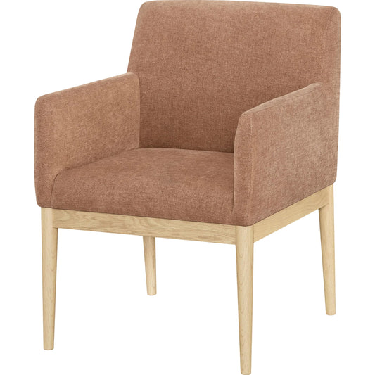 Mollie Dining Chair by Becki Owens x Surya in caramel. Made from polyester, red oak, polyester wrapped foam in a unique style.