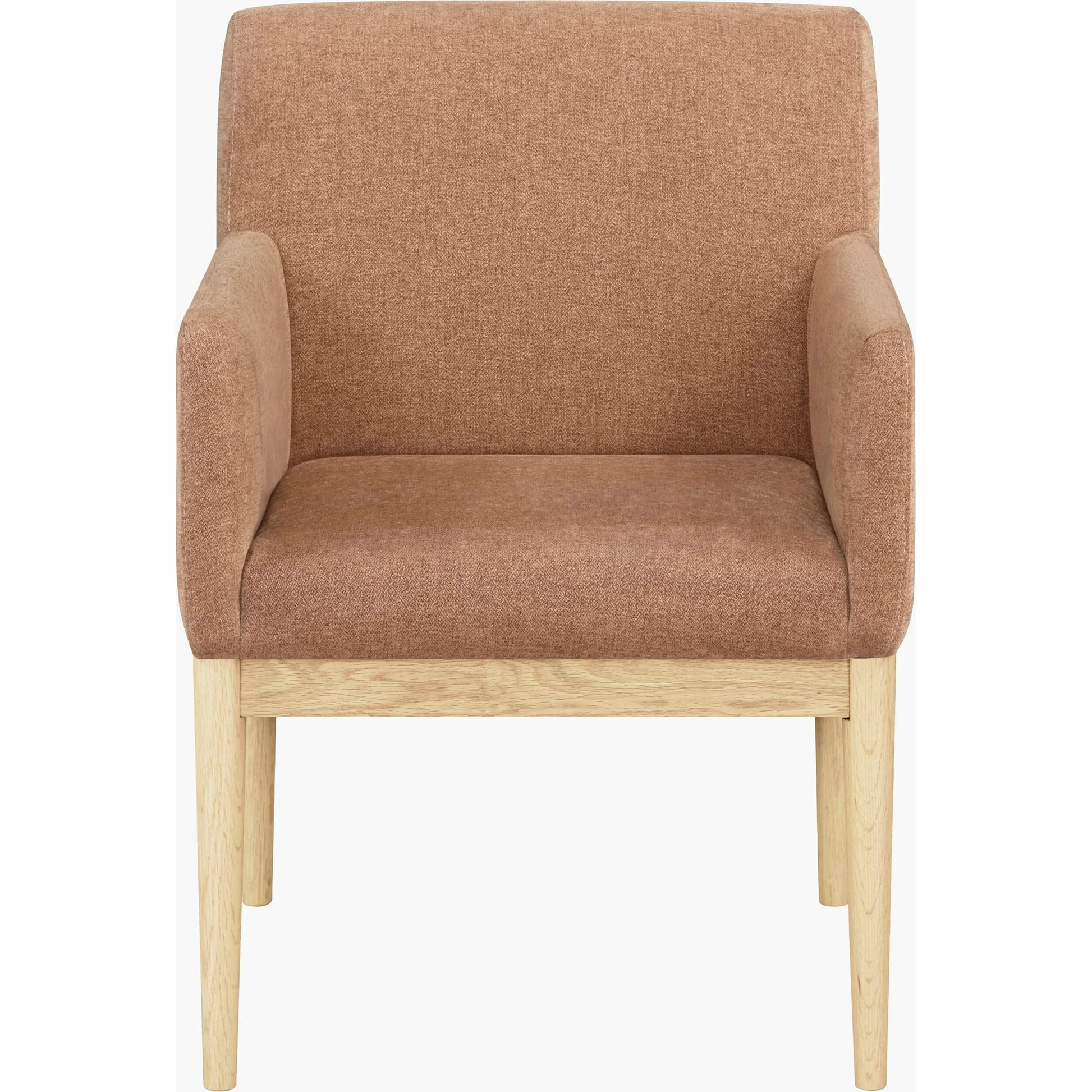 Mollie Dining Chair by Becki Owens x Surya in caramel. Made from polyester, red oak, polyester wrapped foam in a unique style.