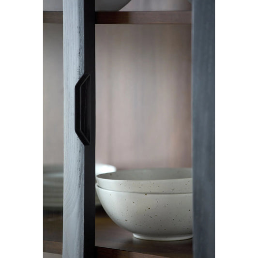 Marin Bookcase by Becki Owens x Surya in black, brown. Made from rubber wood, oak veneer, walnut veneer in a unique style.