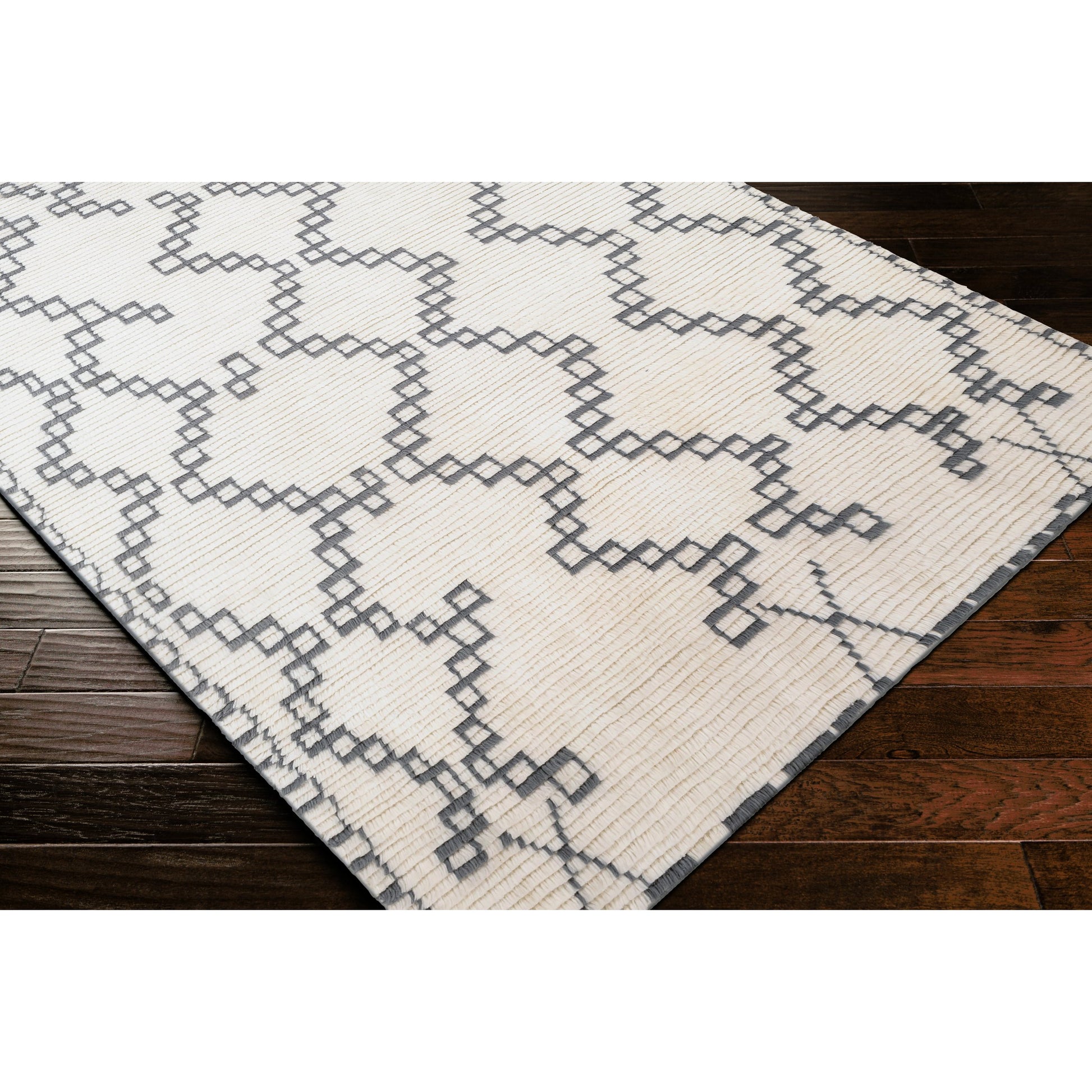 Beni Ourain Rug by Surya in ivory, charcoal. Made from unique in a unique style.