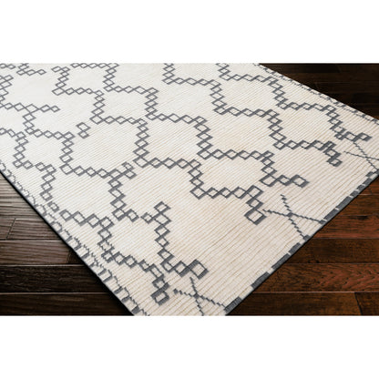 Beni Ourain Rug by Surya in ivory, charcoal. Made from unique in a unique style.